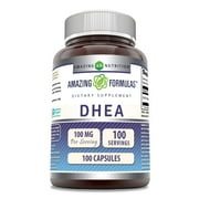 Amazing Formulas DHEA 100mg 100 Capsules Supplement | Non-GMO | Gluten Free | Made in USA