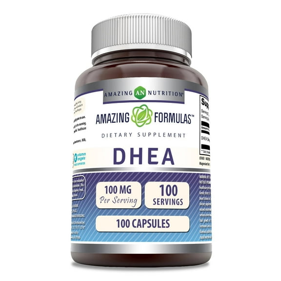Amazing Formulas DHEA 100mg 100 Capsules Supplement | Non-GMO | Gluten Free | Made in USA