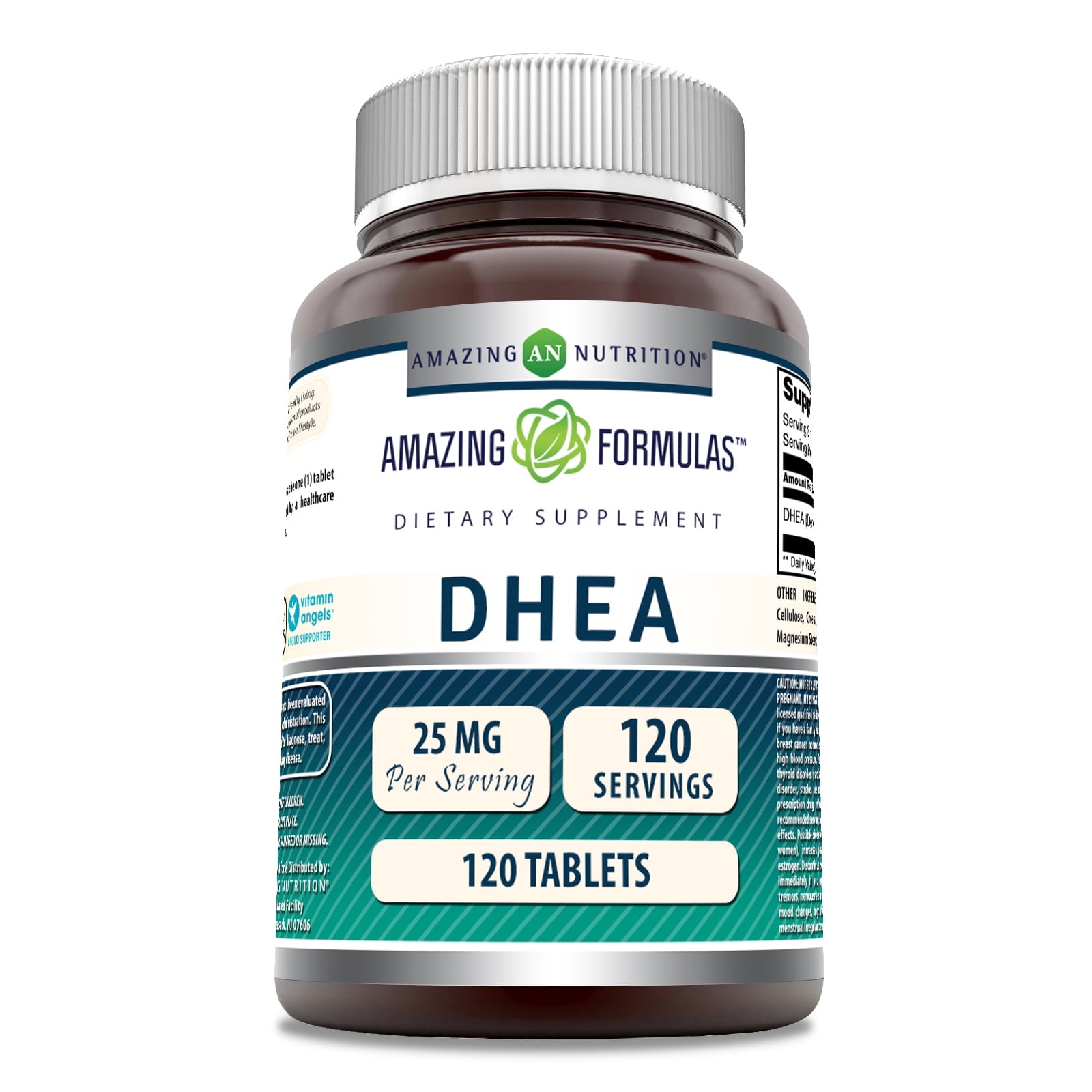 Amazing Formulas DHEA 25mg Per Serving 120 Tablets Supplement | Non-GMO | Gluten Free | Made in USA