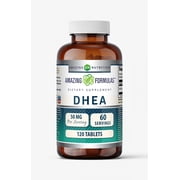 Amazing Formulas DHEA 50mg Per Serving 120 Tablets Supplement | Non-GMO | Gluten Free | Made in USA