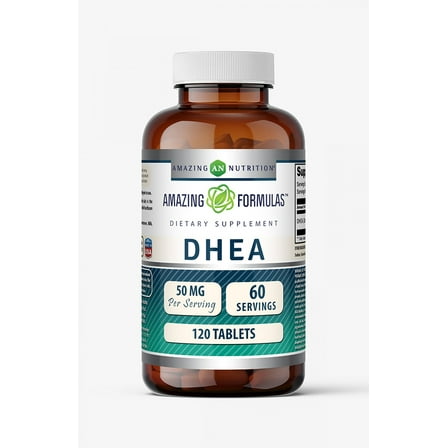 Amazing Formulas DHEA 50mg Per Serving 120 Tablets Supplement | Non-GMO | Gluten Free | Made in USA