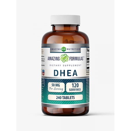 Amazing Formulas DHEA 50mg Per Serving 240 Tablets Supplement | Non-GMO | Gluten Free | Made in USA