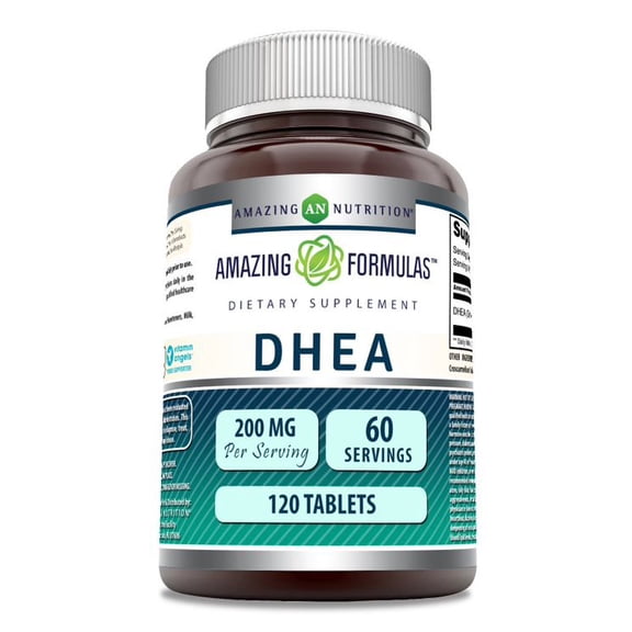 Amazing Formulas DHEA 200mg Per Serving 120 Tablets Supplement | Dehydroepiandrosterone Tablets for Men & Women | Non-GMO | Gluten Free