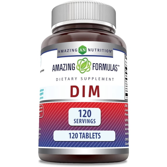 Amazing Formulas DIM (Diindolylmethane) 100mg 120 Tablets Supplement | Non-GMO | Gluten Free | Made in USA