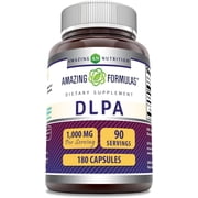 Amazing Formulas DLPA 1000 Mg Per Serving 180 Capsules Supplement | DL-Phenylalanine | Non-GMO | Gluten-Free