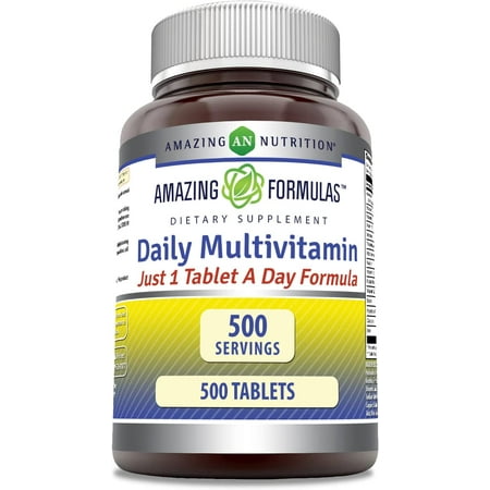 Amazing Formulas Daily Multivitamin 500 Tablets Dietary Supplement | Non-GMO | Gluten Free | Made in USA