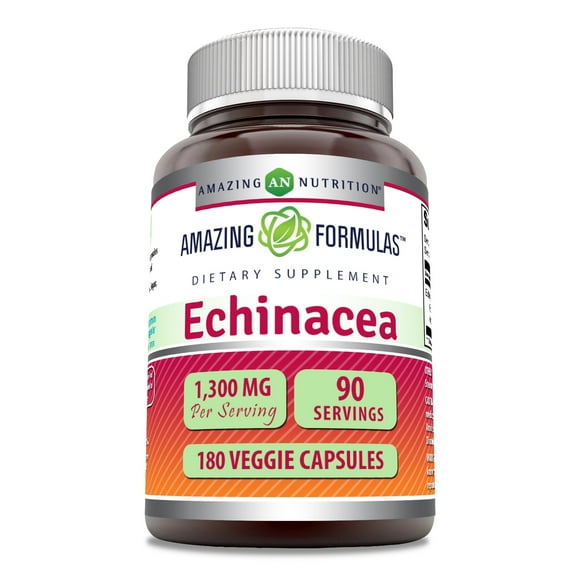 Amazing Formulas Echinacea 1300 mg 180 Veggie Capsules Supplement | Non-GMO | Gluten Free | Made in USA