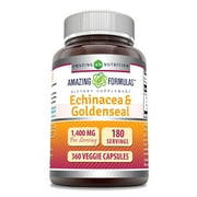 Amazing Formulas Echinacea with Goldenseal 1400 mg Per Serving 360 Veggie Capsules Supplement | Non-GMO | Gluten Free | Made in USA