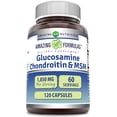 thumbnail image 1 of Amazing Formulas Glucosamine Chondroitin & MSM 1850 Mg per Serving 120 Capsules Supplement | Glucosamine 750 mg, Chondroitin 600 mg and MSM 500 mg Per Serving | Non-GMO | Gluten-Free | Made in USA, 1 of 6