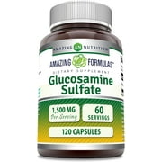 Amazing Formulas Glucosamine Sulfate 1500 Mg Per Serving 120 Capsules Supplement | Non-GMO | Gluten-Free | Made in USA