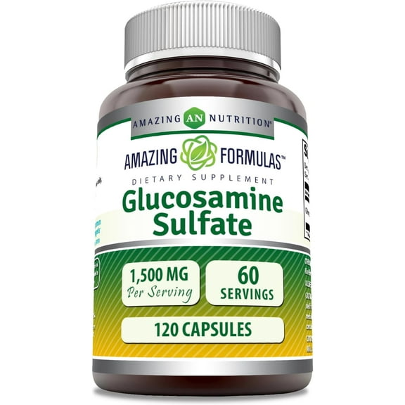 Amazing Formulas Glucosamine Sulfate 1500 Mg Per Serving 120 Capsules Supplement | Non-GMO | Gluten-Free | Made in USA