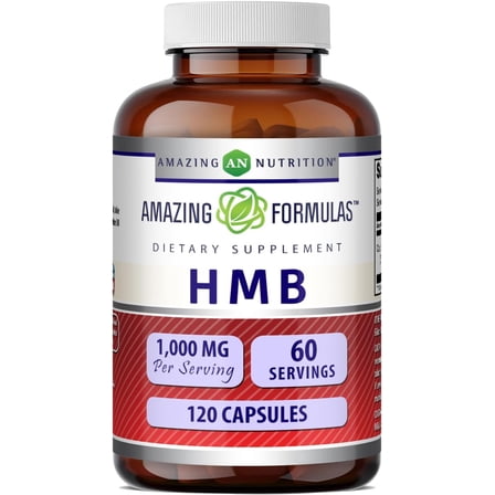 Amazing Formulas HMB (Beta-Hydroxy Beta-Methylbutyrate) 1000mg per Serving 120 Capsules Supplement | Non-GMO | Gluten Free | Made in USA