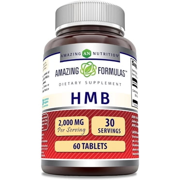 Amazing Formulas HMB 2000mg per Serving 60 Tablets Supplement | Non-GMO | Gluten Free | Made in USA