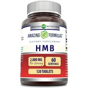 Amazing Formulas HMB (Beta-Hydroxy Beta-Methylbutyrate) 2000mg per Serving 120 Tablets