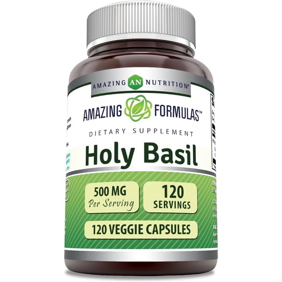 Amazing Formulas Holy Basil Dietary Supplement - 500mg, 120 Capsules
