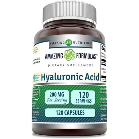 Amazing Formulas Hyaluronic Acid 200 mg 120 Capsules (Non-GMO)