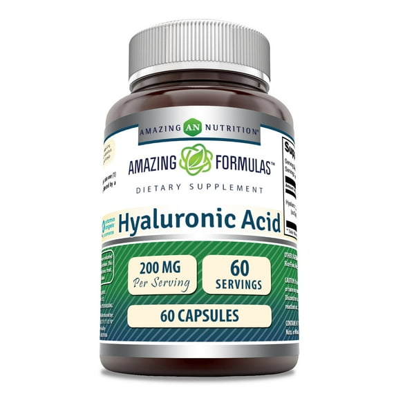 Amazing Formulas Hyaluronic Acid 200 mg Per Serving 60 Capsules Supplement | Non-GMO | Gluten Free | Made in USA