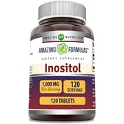Amazing Formulas Inositol 1000mg 120 Tablets Supplement | Non GMO | Gluten Free | Made in USA