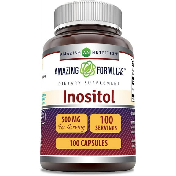 Amazing Formulas Inositol 500 mg 100 Capsules Supplement | Non-GMO | Gluten Free | Made in USA