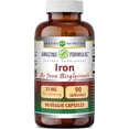 thumbnail image 1 of Amazing Formulas Iron as Iron Bisglycinate 25 Mg Per Serving 90 Veggie Capsules Supplement | Non-GMO | Gluten-Free | Suitable for Vegetarians, 1 of 5