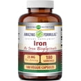 thumbnail image 1 of Amazing Formulas Iron as Iron Bisglycinate 25 Mg Per Serving 180 Veggie Capsules Supplement | Non-GMO | Gluten-Free | Suitable for Vegetarians, 1 of 5