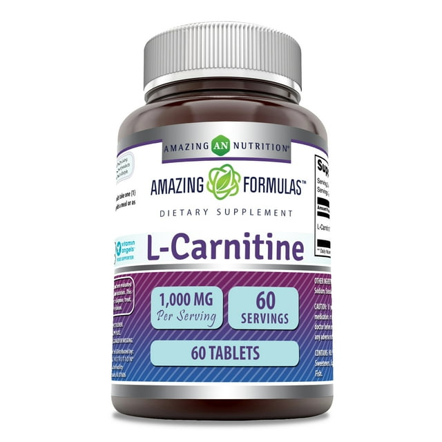 Amazing Formulas LCarnitine Fumarate 1000Mg 60 Tablets Supplement Amino Acid Supplement for