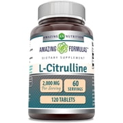 Amazing Formulas L-Citrulline 2000mg Per Serving 120 Tablets Supplement | Amino Acid Supplement for Women & Men | Non-GMO | Gluten Free
