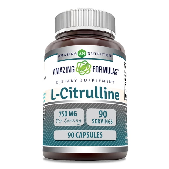 Amazing Formulas L-Citrulline 750 mg Per Serving 90 Capsules Supplement | Amino Acid Supplement for Men & Women | Non-GMO | Gluten Free