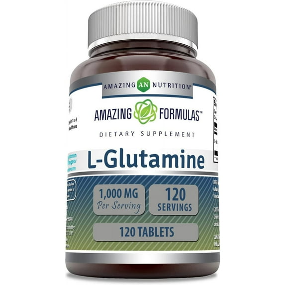 Amazing Formulas L-Glutamine 1000Mg Per Serving 120 Tablets Supplement | Amino Acid Supplement for Men & Women | Non-GMO | Gluten Free | Made in USA