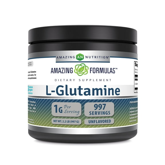 Amazing Formulas L-Glutamine 2.2 Lb Powder Supplement | 5000 Grams | Unflavored | Amino Acid Supplement | Non-GMO | Gluten Free | Made in USA