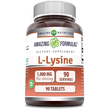 Amazing Formulas L-Lysine 1000 Mg Per Serving 90 Tablets Supplement | For Both Men & Women | Non-GMO | Gluten-Free | Made in USA