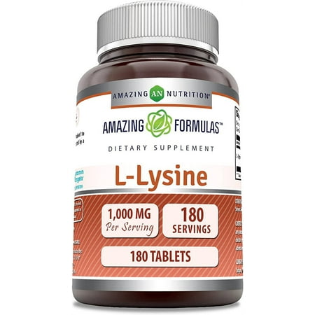 Amazing Formulas L-Lysine 1000mg Amino Acid Vitamin 180 Tablets Supplement