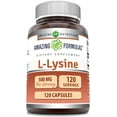 thumbnail image 1 of Amazing Formulas L-Lysine 500 mg Per Serving 120 Capsules Amino Acid Supplement | L-Lysine HCL | Ideal for Men & Women | Non-GMO | Gluten Free, 1 of 5