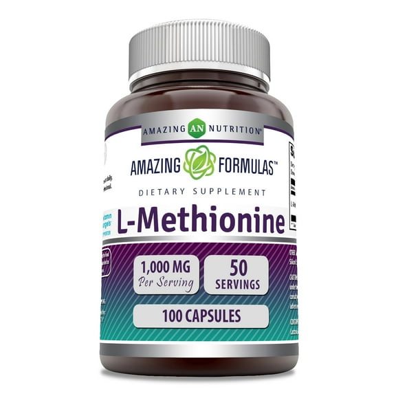 Amazing Formulas L-Methionine 1000mg 100 Capsules Supplement | Non-GMO | Gluten Free | Made in USA