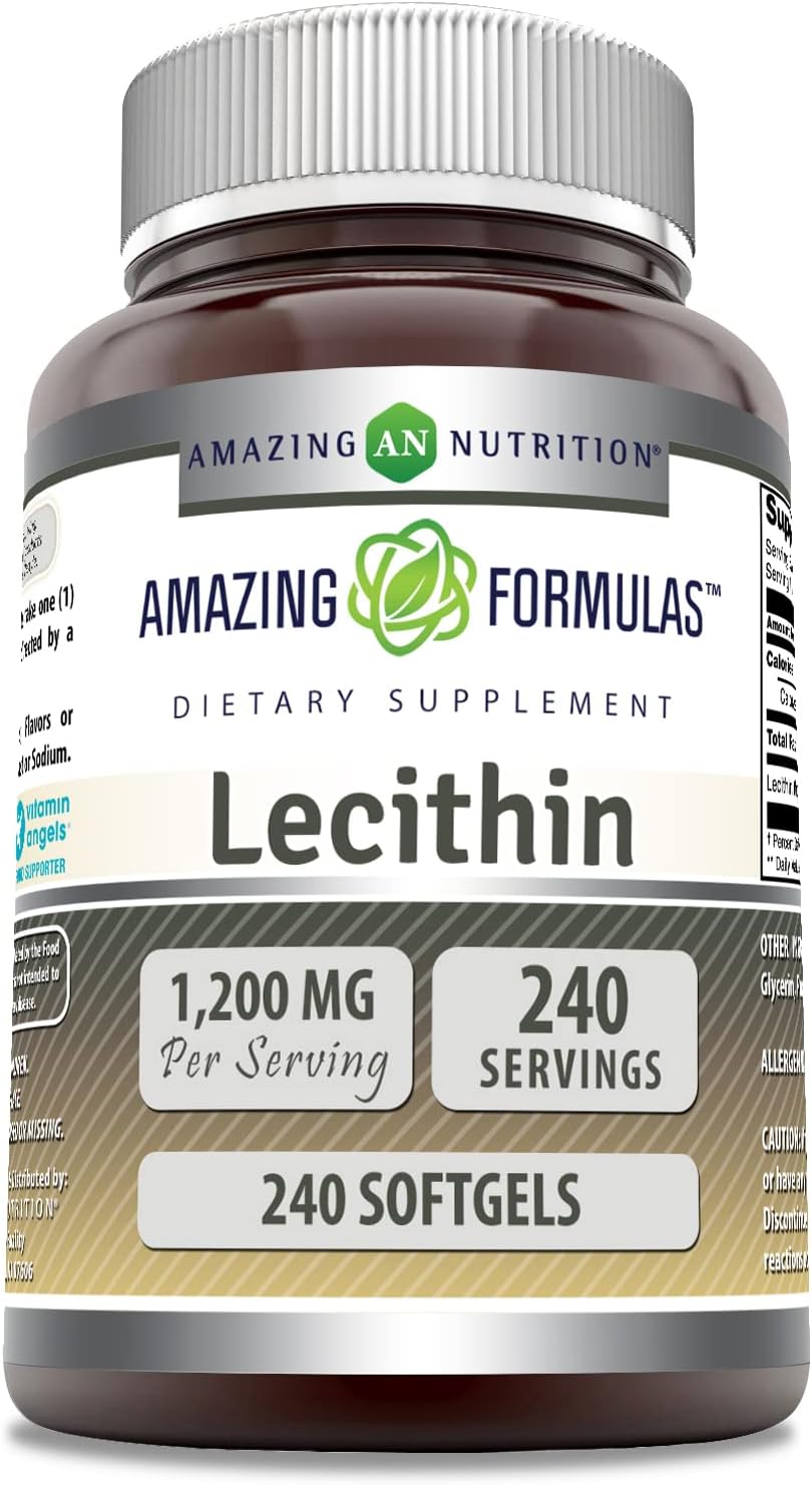 Amazing Formulas Lecithin 1200mg High Potency 240 Softgels Supplement