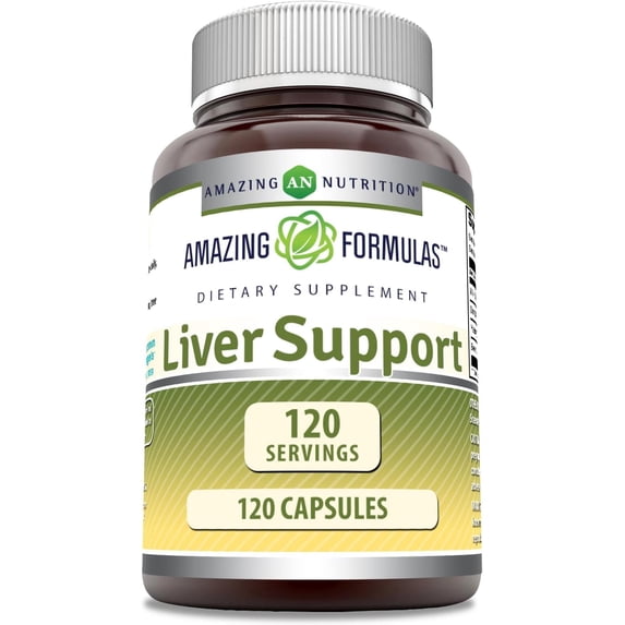 Amazing Formulas Liver Support 120 capsules Non-GMO with milk thistle and dandelion root