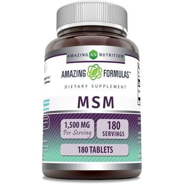 Amazing Formulas MSM 1500mg 180 Tablets - Helps to protect & Rebuilt connective tissues, supports joint & bone health and healthy aging