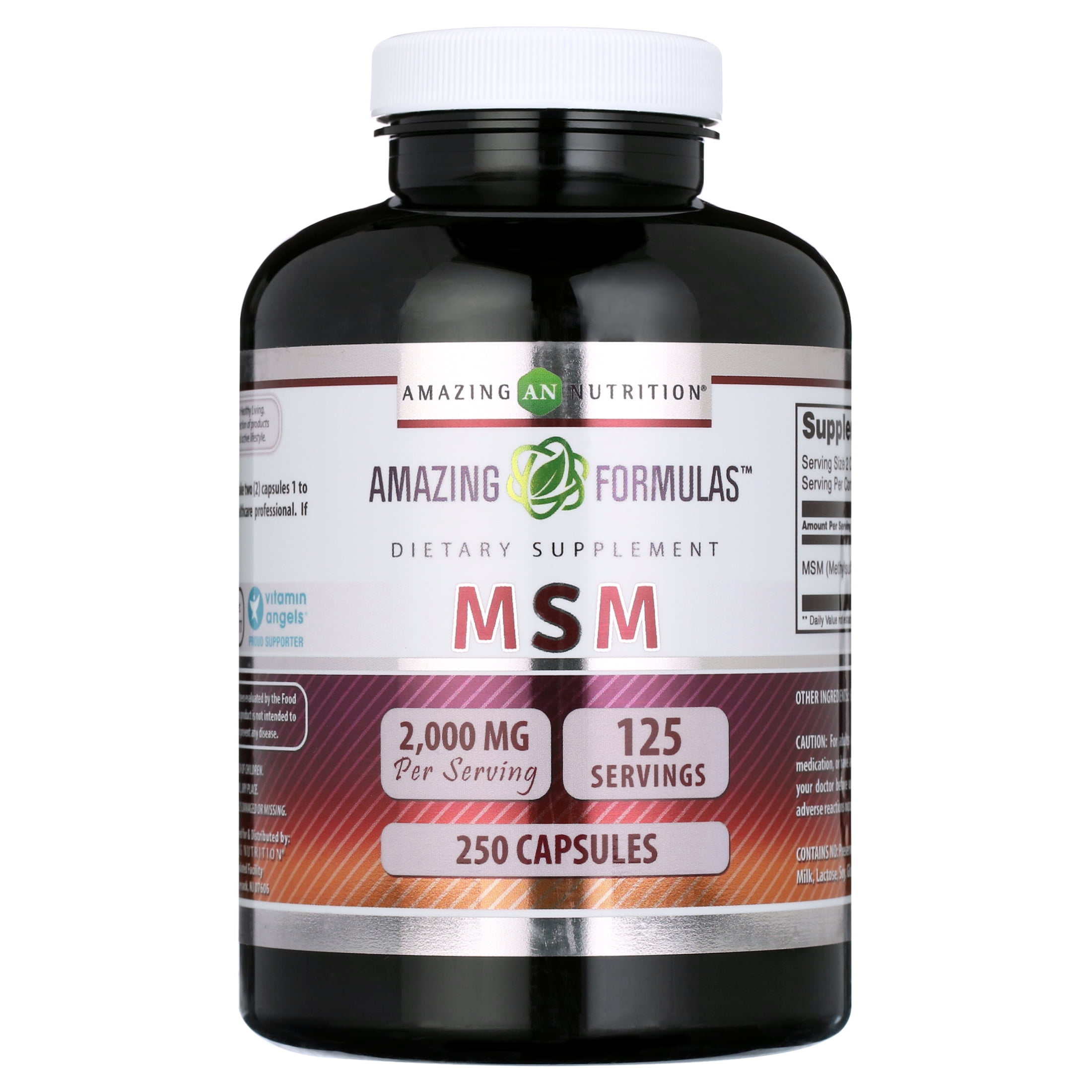 Amazing Formulas MSM 2000 mg Per Serving 250 Capsules Supplement