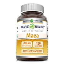 Amazing Formulas Maca 5000 mg Per Serving, 120 Veggie Capsules | Extra Strength Supplement | Non-GMO | Gluten Fre | Made in USA