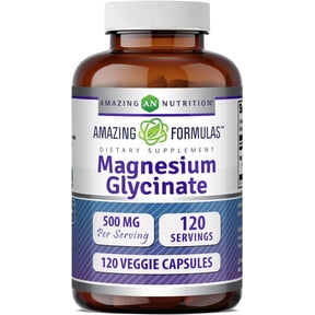 Amazing Formulas Magnesium Glycinate 500 Mg per Serving 120 Veggie Capsules Supplement | Non-GMO | Gluten-Free | Made in USA