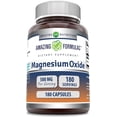 thumbnail image 1 of Amazing Formulas Magnesium Oxide 500 mg Per Serving 180 Capsules Supplement | Non-GMO | Gluten Free | Made in USA, 1 of 6
