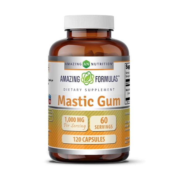 Amazing Formulas Mastic Gum 1000 mg Per Serving 120 Capsules Supplement | Non-GMO | Gluten Free