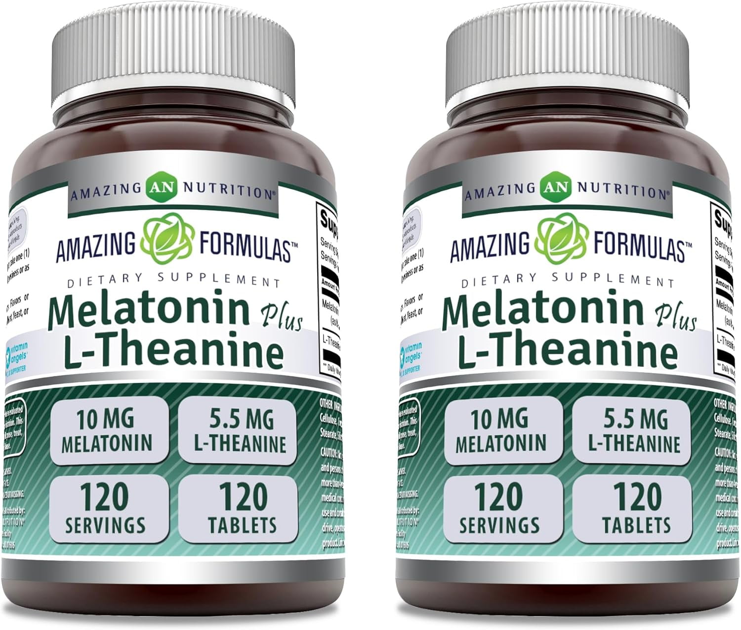 Amazing Formulas Melatonin 10 Mg Plus L-Theanine 5.5 Mg Per Serving 120 ...