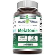 Amazing Formulas Melatonin 10mg 120 Tablets Supplement | Non GMO | Gluten Free | Made in USA