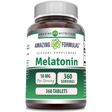 Amazing Formulas Melatonin 10mg Per Serving 360 Tablets Supplement | Non GMO | Gluten Free | Made in USA | Suitable for Vegetarian