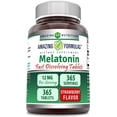 thumbnail image 1 of Amazing Formulas Melatonin 12 mg Per Serving 365 Tablets Supplement | 1 Year Supply | Strawberry Flavor | Fast Dissolving, 1 of 4