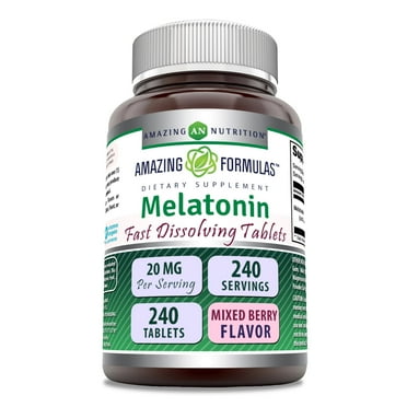Amazing Formulas Melatonin 20 mg Fast Dissolving 240 Tablets | Mixed Berry Flavor | Non-GMO | Gluten Free | Made in USA