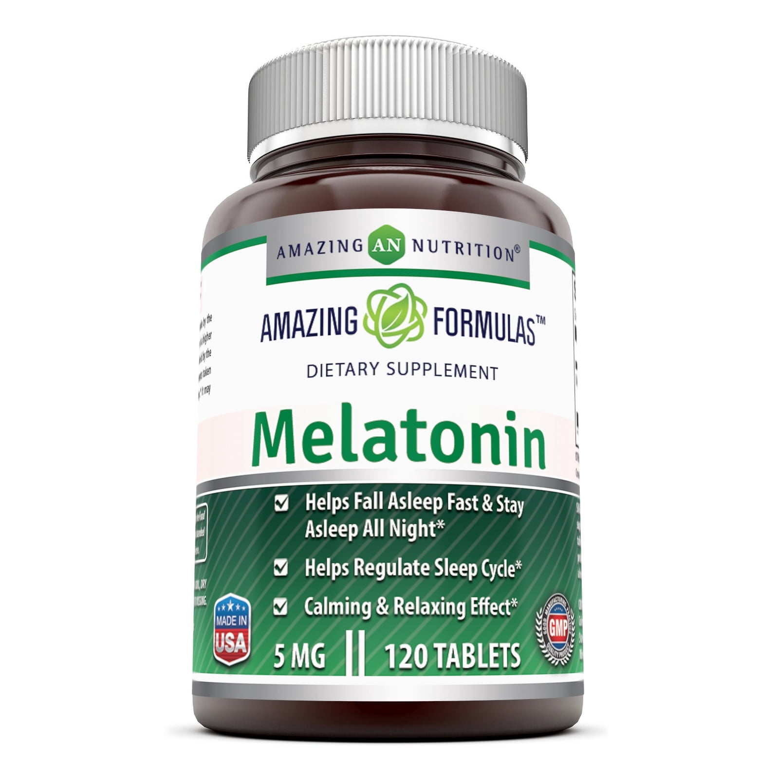 Amazing Formulas Melatonin 5 Mg Per Serving 120 Tablets Supplement ...