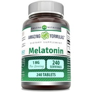 Amazing Formulas Melatonin Supplement | 1 Mg Per Serving | 240 Tablets | Non-GMO | Gluten Free | Made in USA