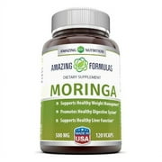 Amazing Formulas Moringa 1000 mg Per Serving 120 Veggie Capsules Supplement | 4:1 Extract | Non-GMO | Gluten Free | Suitable for Vegetarian